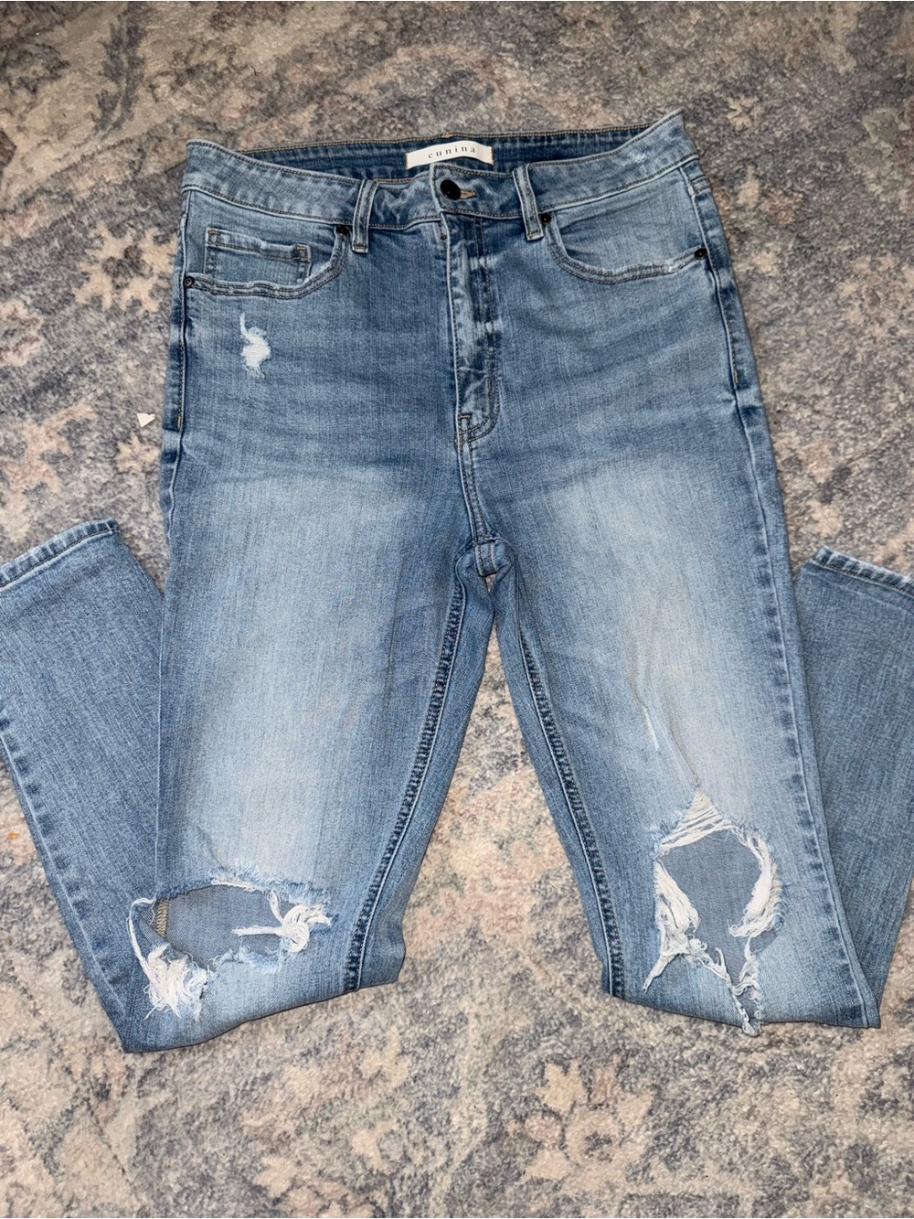eunina Light Blue Distressed Skinny Jeans